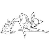 coloriage bambi et pampam sur la glace